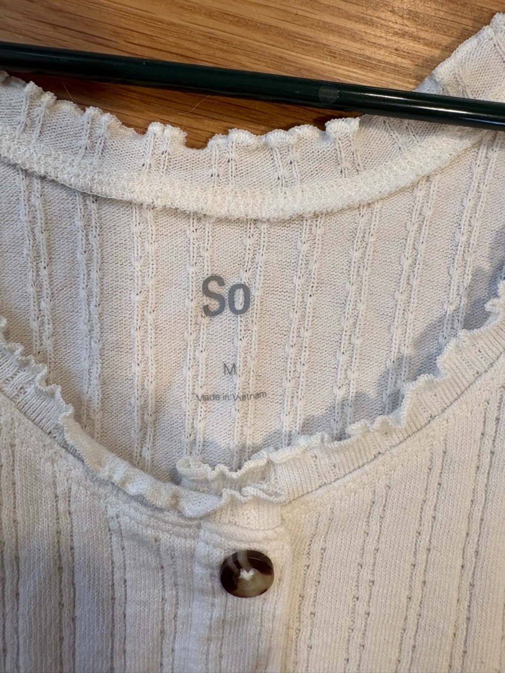 Cream Ribbed Button-Front Tank Top - Picture 4 of 4